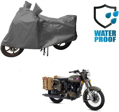 RPSENTTERPR Waterproof Two Wheeler Cover for Royal Enfield(Classic Chrome, Grey)
