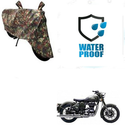SANJU Waterproof Two Wheeler Cover for Royal Enfield(Battle Green, Multicolor)