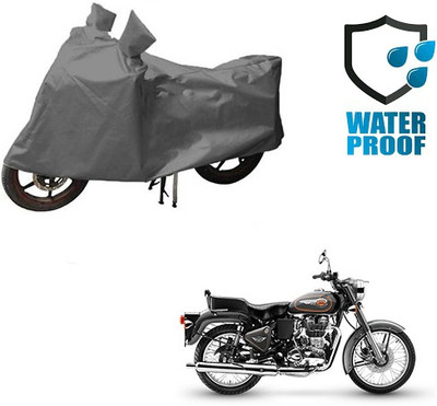 RPSENTTERPR Waterproof Two Wheeler Cover for Royal Enfield(Bullet 500, Grey)