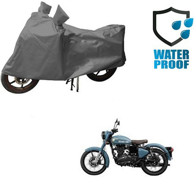 RPSENTTERPR Waterproof Two Wheeler Cover for Royal Enfield(Classic 500, Grey)