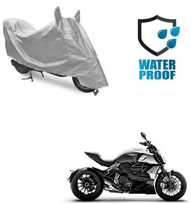 saanvi Waterproof Two Wheeler Cover for Ducati(Diavel, Silver)