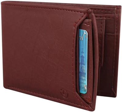 RPF Men Brown Artificial Leather Wallet(7 Card Slots)