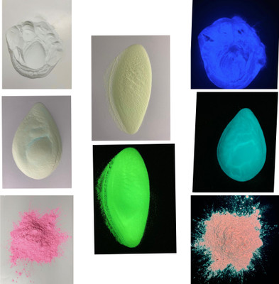 JASH Night Glow Paint Powders Set of 4 colours (Green,Blue,Pink,Voilet)Each 25gm(Total 100gms)