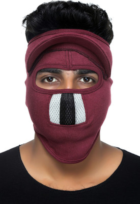 H-Store Maroon Helmet Skull Cap for Men & Women(Size: Free,  Balaclava)