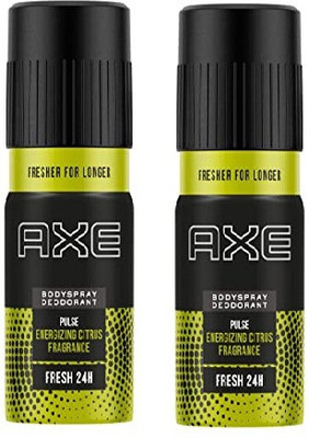 AXE PULSE BODY SPRAY PULSE ENERGIZING CITRUS FRAGRANCE PACK OF Deodorant Spray  -  For Men & Women(150 ml, Pack of 2)