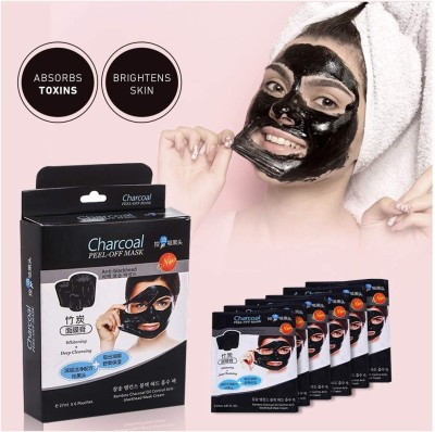 MYEONG Naturals Charcoal Peel off Mask Removes Black Heads, Tightens Pores and Deeply Cleanses Skin(162 ml)