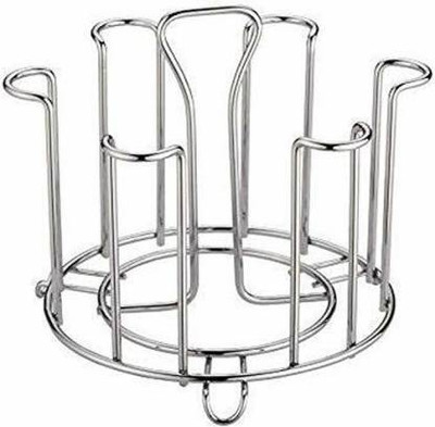 TULWIN Straight Stainless Steel Glass Stand/Tumbler Holder/Glass Holder for Kitchen/Dining Table(Only Stand) Stainless Steel Glass Holder (Pack of 1) Stainless Steel Glass Holder