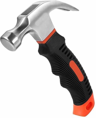 Hoaxer Portable Steel Shaft Rubber Grip Claw Hammer Portable Steel Shaft Rubber Grip Claw Hammer Straight Claw Hammer(0.4 kg)