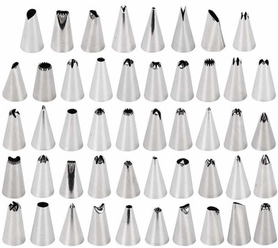 ALAMDAAR Set of 48 Stainless Steel Reusable Decorating Nozzle Set | Russian Ruffle Skirt Icing Piping Tips Nozzles | Cake Decoration and Icing| Sugar Craft Decorating Tool Steel Quick Flower Icing Nozzle Steel Multi-opening Icing Nozzle(Steel Pack of 48) ALAMDAAR Set of 48 Stainless Steel Reusable Decorating Nozzle Set | Russian Ruffle Skirt Icing Piping Tips Nozzles | Cake Decoration and Icing| Sugar Craft Decorating Tool Steel Quick Flower Icing Nozzle Steel Multi-opening Icing Nozzle(Steel Pack of 48)
