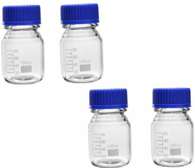 GVSSCO Reagent-Bottle- 100 ml 4 pcs Laboratory Dropper Bottle(Borosilicate Glass 100 ml Pack of4)