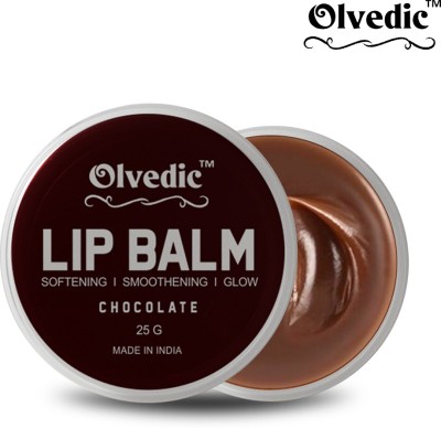 Olvedic Chocolate Lip Balm Lip Shine, Glossy, Soft With Moisturizer For Ready To Kiss Men & Women 25 gm CHOCOLATE(Pack of: 1, 25 g)