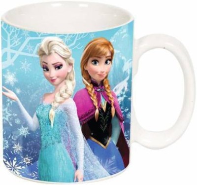 india builds Frozen Sisters Elsa And Anna Beautiful Gift For Kids , Sister , Friend Cartoon, Birthday Wish, Gift With Glossy Finish with Vibrant Print Ceramic Coffee Mug(330 ml)