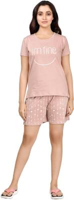 Club A9 Women Printed Pink Top & Shorts Set - Price History