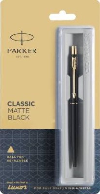 PARKER Classic Matte Black Ball Pen(Pack of 2, Blue)