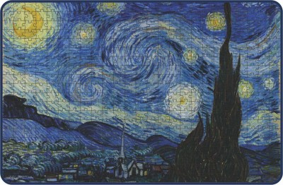 Lattice Starry Night Painting Wooden Jigsaw Puzzle, 1000 Pieces, Multicolor(1000 Pieces)