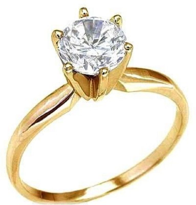 KUNDLI GEMS Precious American Diamond Stone ring Natural Precious stone Lab Certified and Astrological Purpose for unsex Stone Diamond Gold Plated Ring