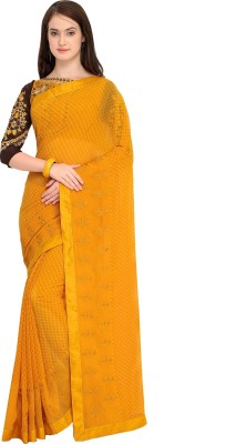 Shaily Retails Embroidered Fashion Georgette Saree(Yellow)