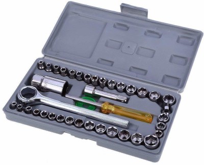 XDLB Stainless Steel Spanner Socket Combination Tool Kit And Screwdriver And Socket Set With Protective Case (Multicolor ) - 40 Pieces Hand-Powered Socket Set(Pack of 1)