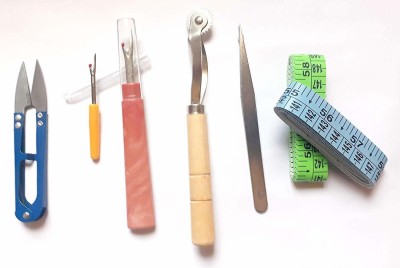 PMW Measurement Tapes 2 with Seam Rippers, Cutter,Tracing Wheel, Over Lock Tweezers