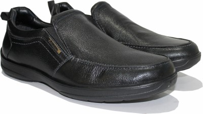 ALLEVIATER Alleviater Genuine Leather Formal Slipon Shoes for mens and Boys | Office and Daily Shoes without laces black Slip On For Men(Black)