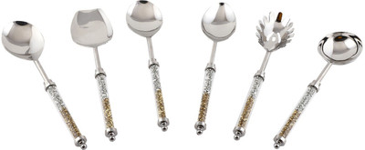 MFU Crystal Style Serving Spoons In Stainless Steel Stainless Steel Serving Spoon Set(Pack of 6)