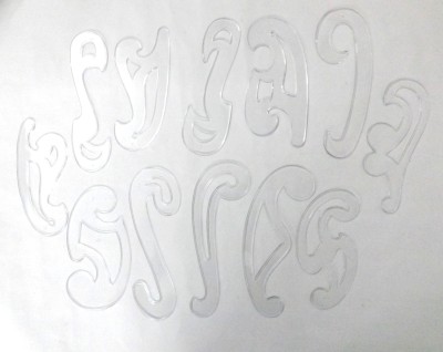 Antiquity FC-12 FRENCH CURVE SET OF 12 WITH TRANSPARENT FRENCH CURVE Stencil(Pack of 12, 12)