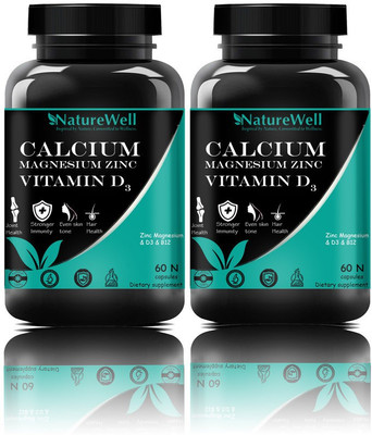 Naturewell Advanced Calcium with Mag Zinc & Vit D3 - 120 capsules (Green)(PK2)(2 x 60 Tablets)