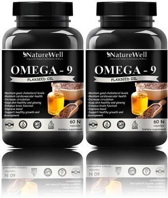 Naturewell Flaxseed extract capsules Omega 9 (120 capsules) (Triple Strenth) (Silver)(2 x 60 No)