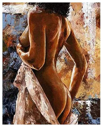 digital oil painting ABEUTY DIY Paint by Numbers for Adults Beginner - Naked Women 16x20 inches Number Painting Anti Stress Toys