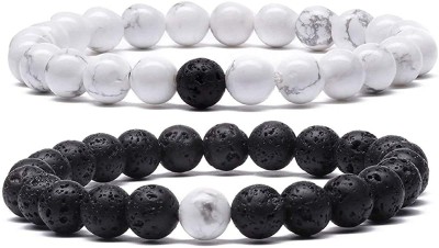 VIANSH Stone Beads, Agate, Crystal, Quartz Bracelet(Pack of 2)