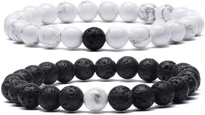 ruby collection Stone Beads, Agate, Crystal, Quartz Bracelet(Pack of 2)