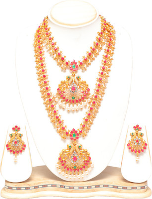 Ethnicking Alloy Gold-plated Multicolor Jewellery Set(Pack of 1)