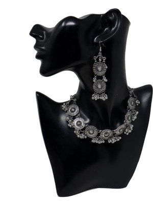 Happy Stoning Oxidised Silver Silver Silver Jewellery Set(Pack of 1)