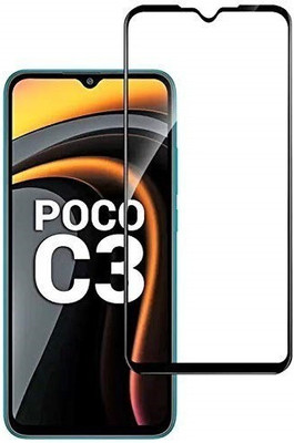 AKSHUD Edge To Edge Tempered Glass for POCO C3(Pack of 1)
