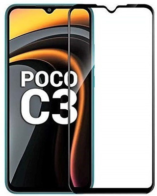 VDAT Edge To Edge Tempered Glass for POCO C3(Pack of 1)