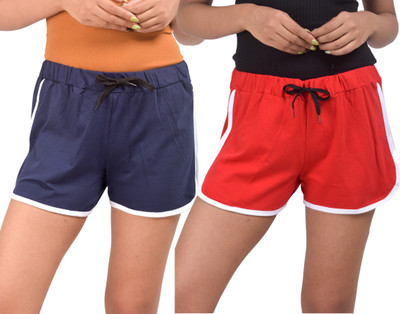 POWERmerc Solid Women Multicolor Beach Shorts