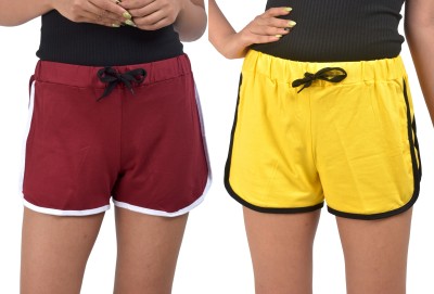 POWERmerc Solid Women Multicolor Beach Shorts