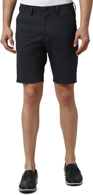PETER ENGLAND Checkered Men Black Regular Shorts