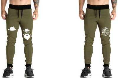 WellFitLook Printed Men Green Track Pants