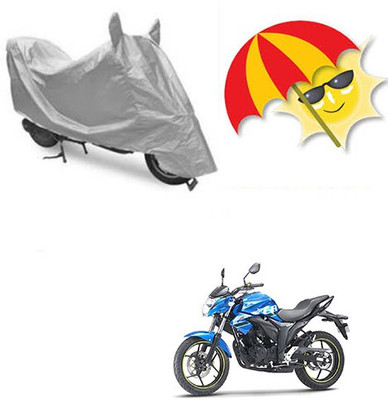RPSENTTERPR Waterproof Two Wheeler Cover for Suzuki(Gixxer, Silver)