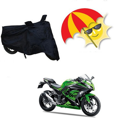 RPSENTTERPR Waterproof Two Wheeler Cover for Kawasaki(Ninja 300, Black)