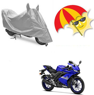 RPSENTTERPR Waterproof Two Wheeler Cover for Yamaha(R15 V3, Silver)