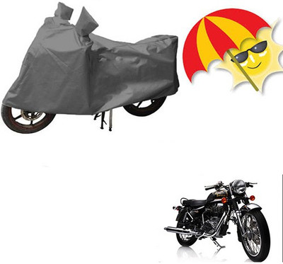 saanvi Waterproof Two Wheeler Cover for Royal Enfield(Electra Delux, Grey)