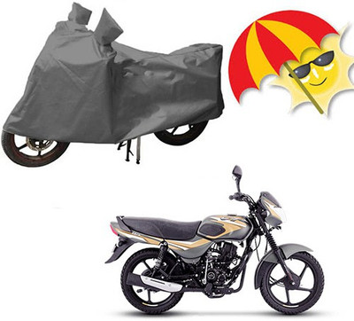 saanvi Waterproof Two Wheeler Cover for Bajaj(Discover 100 DTS-i, Grey)