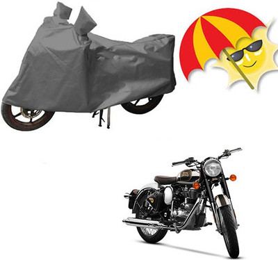 saanvi Waterproof Two Wheeler Cover for Royal Enfield(Electra Delux, Grey)