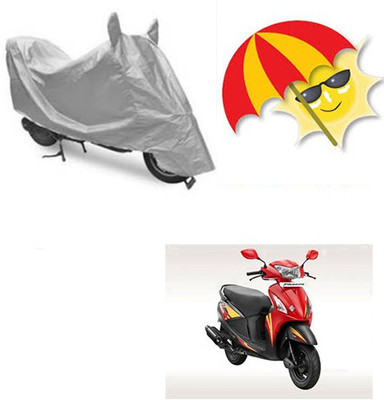 SANJU Waterproof Two Wheeler Cover for Hero(Pleasure, Silver)