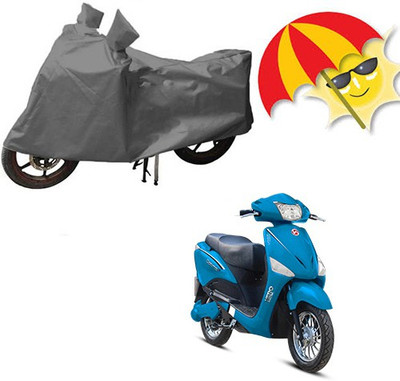 saanvi Waterproof Two Wheeler Cover for Hero(Electric Optima, Grey)