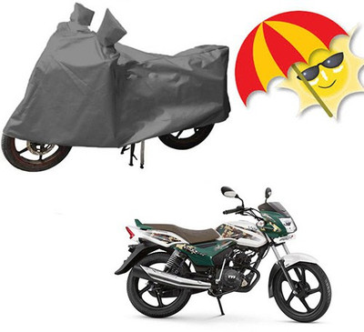 saanvi Waterproof Two Wheeler Cover for TVS(Victor GLX, Grey)