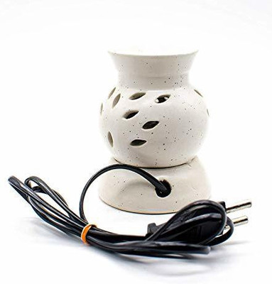 BHARTI TRADERS jasmine, rose Aroma Oil, Diffuser Set Electric Ceramic Heat Aroma Diffuser Set Round Shape Burner Diffuser Set ROSE jasmine (10 ml) Table(1 Units)