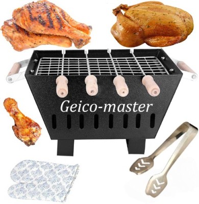 Geico master MiniPortableBarbecuewith4Skewers,1Grill Charcoal Grill